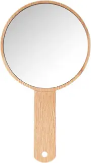 Teepro Handheld Mirror with Handle, Hand Held HD Mirror Wooden Frame, Salon H...