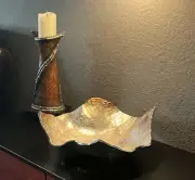 Howard Elliott Home Accents Large Aluminum Hammered Bowl Champagne Silver #51003