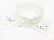 White YKK® #10 30" Two-Way Separating Molded Plastic Jacket Zipper by Alena Mokhan