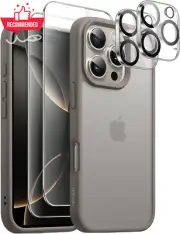 5-in-1 Matte Case iPhone 16 Pro 6.3” - 2x Screen & Camera Protectors, Shockproof