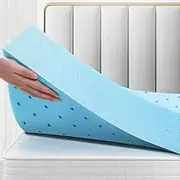 STARRY EUCALYPT 60D Foam 5cm Thick Memory Foam Mattress Topper with Cool Gel Infused, Bed Topper with Bamboo Fabric Cover Beddings, Highly Breathable Bedding Floor Mat Pad (King Single)