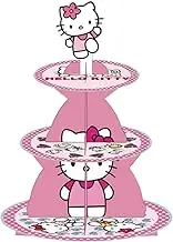 TOCKFIT For Kitty Themed Party Supplies and Decorations, a Three-Tiered Cupcake Stand, a Display Stand for Birthday Desserts and Cakes, which is Suitable for Cute-Style Birthday Decorations.