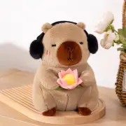 Cotton White Faced Monk Monkey Plush Toy Capybara Hold Lotus Flower