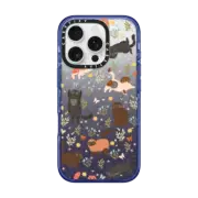 iPhone 16 Pro Impact Case MagSafe Compatible Playful Cats in the Garden