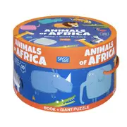30pc Sassi Junior Animals of Africa Educational Book & Giant Puzzle Game Kids 3+