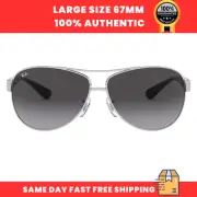 Ray-Ban Unisex Sunglasses RB3386 003/8G Silver Aviator Light Gray Gradient 67mm