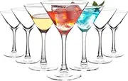 Martini Glasses Set of 7 – Classic Cocktail Martini, Margarita, Whiskey, Tequila Glass for Engagements, Weddings, Corporate Events, Parties Gifts, Dishwasher Safe, Clear