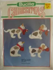 BUCILLA 82639 CHRISTMAS "PUPPIES AND KITTENS" FELT ORNAMENTS KIT – SET OF 4