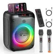 Karaoke Machine for Adults, Bluetooth Speaker with 2 Wireless Microphones with