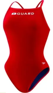 Women's Speedo Flyback Guard Suit Red Size 32 New W Tags