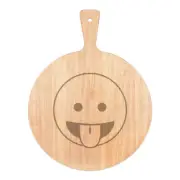 Tongue Out Eyes Open Emoji Pizza Board Paddle Wooden Funny