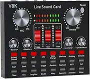 Streaming Studio Equipment, Podcast Production Mixer, Audio Soundboard, Easy To Navigate Buttons, Portable And, 14.1x10.8x4.5cm, For Karaoke, Streaming, And Ambient Sounds