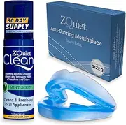 ZQUIET Anti-Snoring Mouthpiece Solution, Comfort Size #2 (Single Device, No Storage Case) + Anti-Bacterial Cleaner (1.5oz Bottle) -Made in USA & FDA Cleared, Sleep Aid, Dentist Designed Oral Appliance
