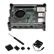 Clear 9 Layers Case with Cooling Fan Heatsink Screwdriver For Raspberry Pi 4B D