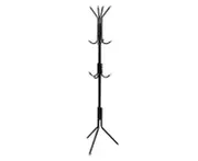 12 Hook Coat Rack Stand Hat Clothes Hanger 3-Tier Tree Style Storage Shelf Black