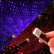 Car Romantic LED Starry Sky Night Light 5V USB Powered Galaxy Star Projector Lamp for Car Roof Room Ceiling Decor Plug a