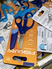 Fiskars 5 Inch Kids Scissors With Eraser Sheath~ Pointed Tip~ Blue~ NEW!