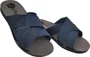 [Freeland] Mens Summer Slippers Leather Sandals Sea Beach Home Open Super Lightweight Slippers