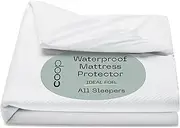 (Queen) - Lulltra Waterproof Mattress Protector by Coop Home Goods - Cooling Waterproof Hypoallergenic Topper- Queen Size Cover- White -15 Year Warranty