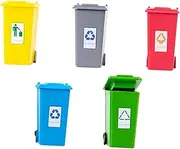 Sewroro Realistic Mini Trash Can Model Doll House Waste Bin Small Garbage Can Miniature Scene Model Table Material Accessory
