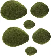Hohopeti Realistic Simulated Moss Stones for Educational Sand Table Models 6 Piece Set