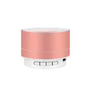 Wirelesss Led Glowing Bluetooth Receiver Hands-Free Music Player Metal Speaker Rose Gold