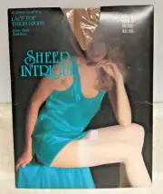 NIP Sheer Intrigue Size B Beige Thigh High Lace Top Stockings Vtg Made For KMart
