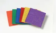 SI Manufacturing 9" Rainbow Colored Geoboards Set Of 6