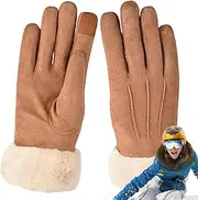 [Generic] Women Cycling Gloves Touch Screen Windproof Cycling Gloves Winter Cycling Gloves Women Thicken Fleece Thermal Riding Gloves for Feminine Outdoor Activity