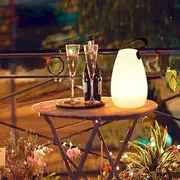 Solar Garden Lights Solar Portable LED Table Lamp Dimmable RGB Wireless 8 Colors Rechargeable Cordless Table Lamp