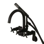 Three-Handle 2-Hole Tub Wall Mount Clawfoot Tub Faucet with Hand Shower AE8150DX