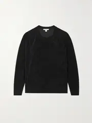 [James Perse] James Perse - Crushed-velvet Sweatshirt - Black - 1 1 Black