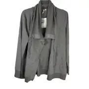 Cable & Gauge NEW Grey Casual Open Front Jacket Snaps Long Sleeve Women's Large