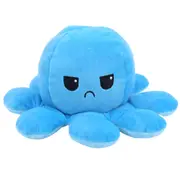 Octopus Plush Doll Reversible Stuffed Animal Double-Sided Toy Light Blue Dark Blue 20 x 10cm