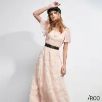 在飛比找momo購物網優惠-【iROO】蕾絲 長版連身洋裝