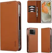 Jarttarn Compatible with Google Pixel 9 Pro Fold Leather Case Cover Protective Soft TPU Silicone Case Shockproof Folio Slim Thin Case Cover Wallet Case with Card Slot Holder (Brown)