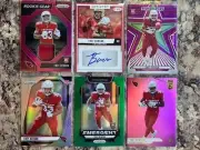 Trey Benson Rookie Card Lot x 6 - Patch Auto #'d Prizms