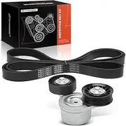 Engine Serpentine Belt Drive Kit with Tensioner Compatible with Jeep KJ Series 2002-2006 Liberty 3.7L
