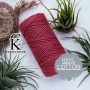 4MM 3ply macrame cord CRIMSON 100m Cotton 3 Strand Twist Rope Supplies Melbourne