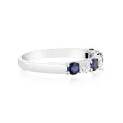 Luminesce Lab Grown 9ct White Gold Created Blue Sapphire 0.30 Carat Diamond Ring, R