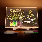 [XILIYAI] LED Note Board with Colors,Drawing Board, with Adjustable Stand,Rewritable Illuminated Acrylic Notepad- Includes 7 Color Pens- Ideal for Office, School, Home & Kids(11.81inX7.87in)
