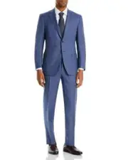 Canali L56804 Mens Blue Siena Classic Fit Tonal Windowpane Suit Size 48 7 R