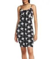 NWT BETSY JOHNSON 80TH BASH SNAP FRONT SLIP DRESS SPIDER PRINT SIZE MEDIUM