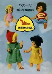 Vintage Doll Knitting Pattern Patons #585 10-16” Dolls 7-Piece Wardrobe 8ply