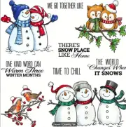 Set of 10 Snowman Christmas stamps, junk journals, planners, cards, tags