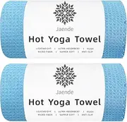 Jaende 2 Pack Multi-Functional Towels, Portable Foldable Hot Yoga Towels, Lint Free Long Bath Towels, Pilates, Bikram, Yoga Gear——Microfiber, Super Absorbent, Anti-Slip, Injury Free（Black）