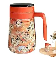 Coffee Carafe Insulated, Floral Tea Pot, Vacuum Coffee Carafe, Hot Water Pitcher, Removable Infuser Pot, Insulated Coffee Carafe, Tea Carafe Pitcher, 550ml Coffee Carafe, Floral Coffee Carafe, Insulat