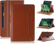 [Yiernuo] Case Compatible with Tablet Samsung Galaxy Tab S9 FE Plus S9 Plus S8 Plus S7 FE S7 Plus 12.4 Inch,Cover 360° Rotating Stand PU Leather for Galaxy Tab S9 FE+ S9 + S8+ S7+ 12.4,Brown