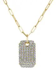 Sabrina Designs 14K 1.52 ct. tw. Diamond Dog Tag Necklace