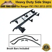 Heavy Duty Steel Side Steps Rock Slider+Brush Bars for Ford Ranger PX 123 2012-2